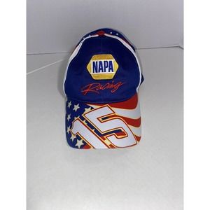 Napa Racing #15 Michael Waltrip Nascar Hat Cap Red White Blue Flag Strapback.